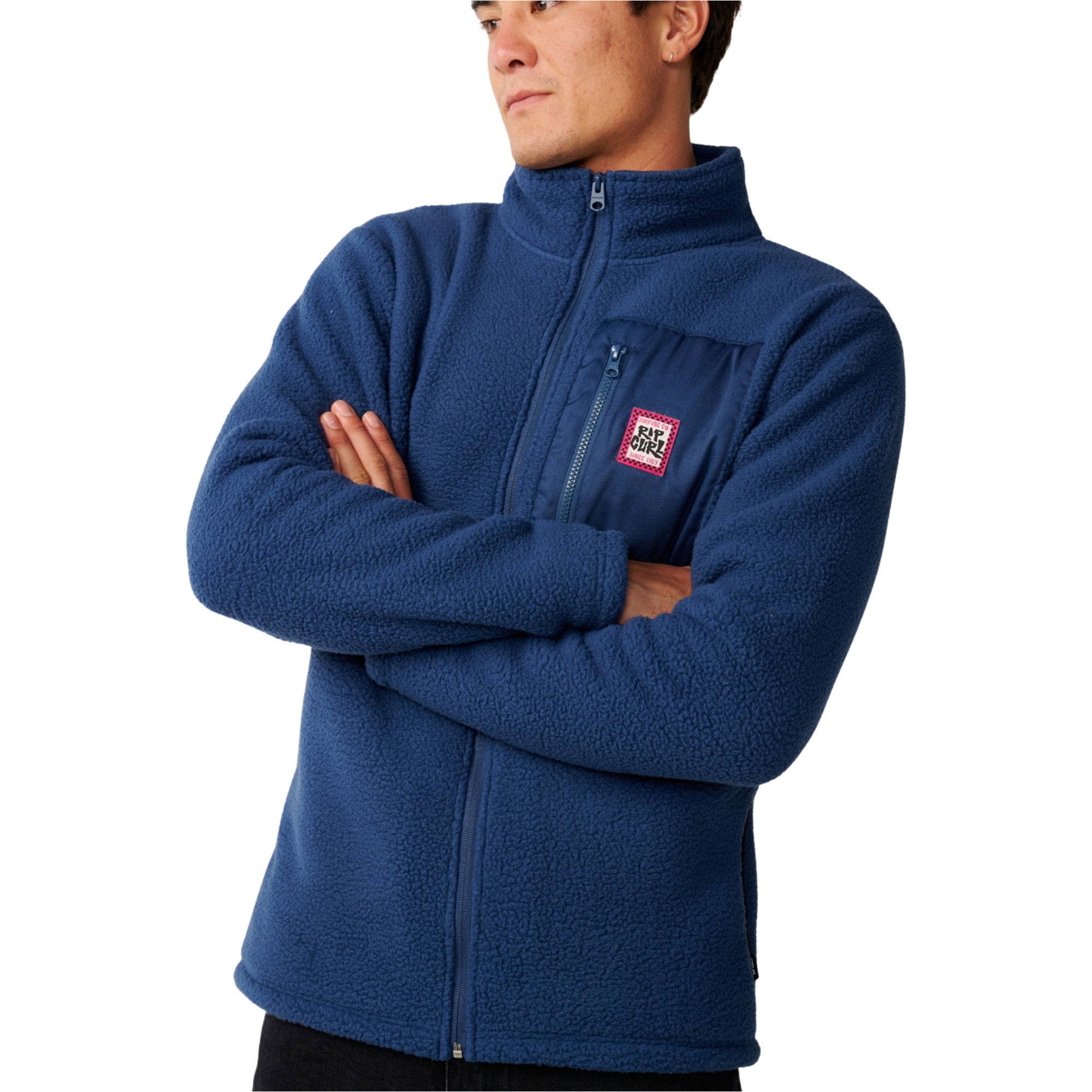 2026 Rip Curl Mens Streamline Big Bear Polar Zip Thru Fleece 0COMFL - Navy